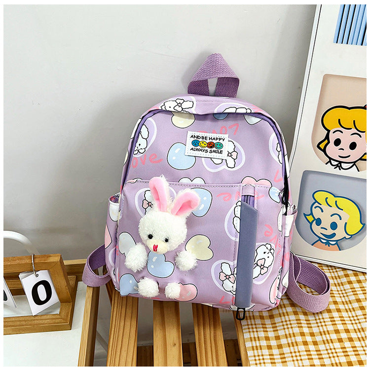 Children's Bunny Doll Primary Candy Color Large Children's Backpacks