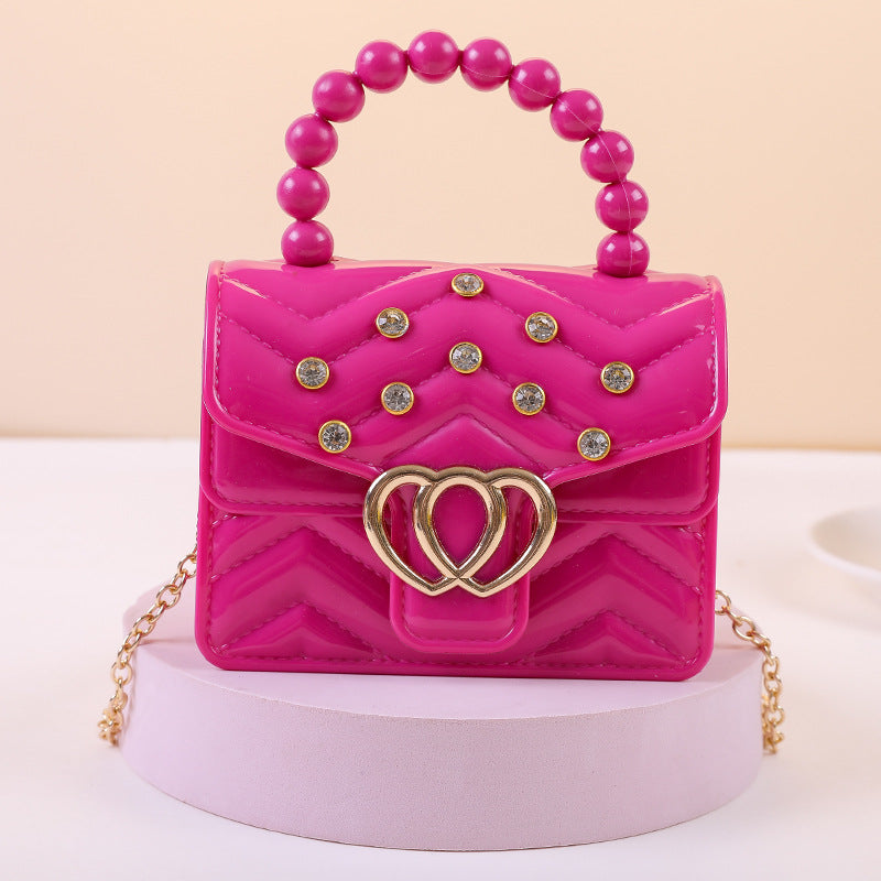 Candy Color Mini Chain Pearl Hand Children's Shoulder Bags