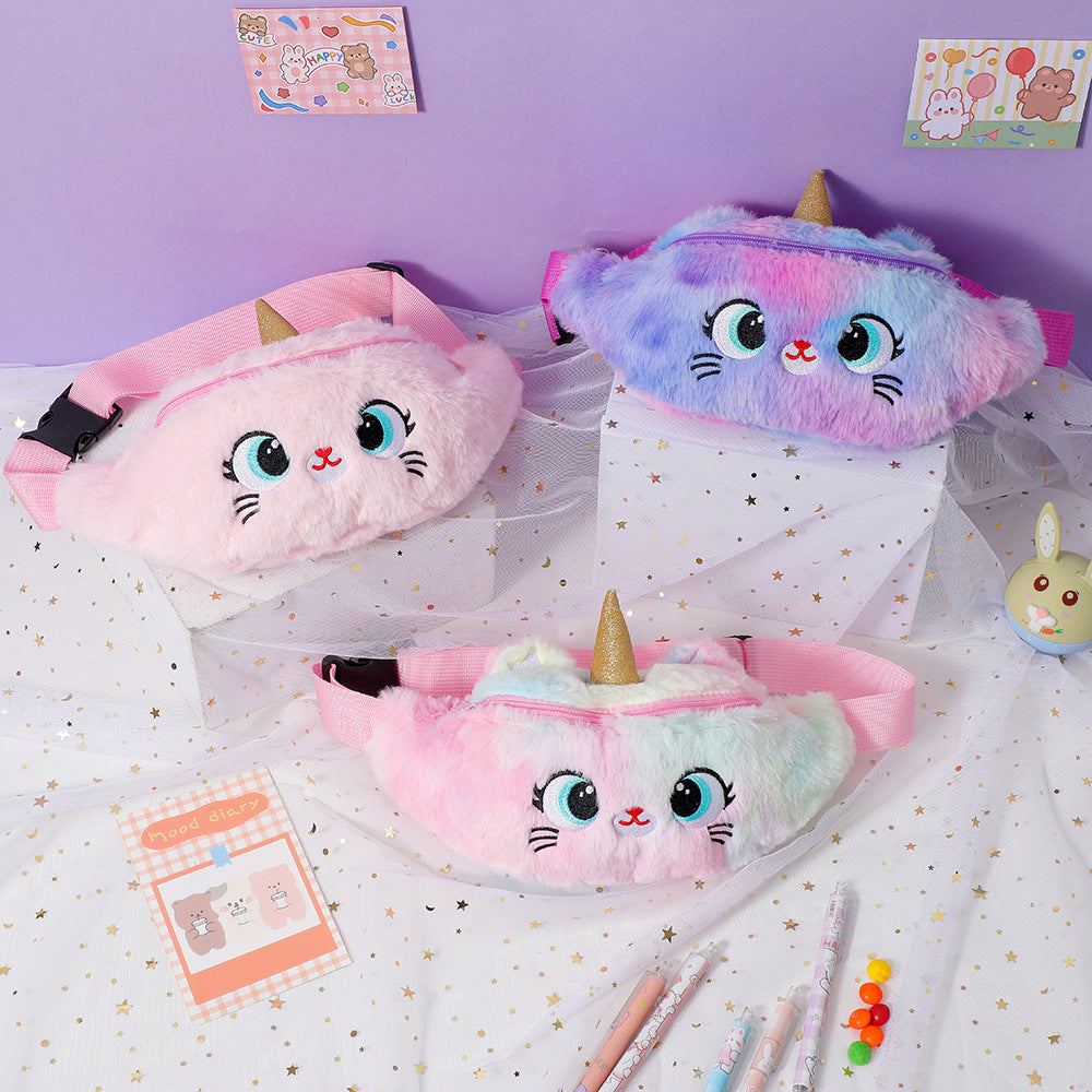 Charmant cadeau Furry Little Unicorn Sacs de taille pour enfants mignons