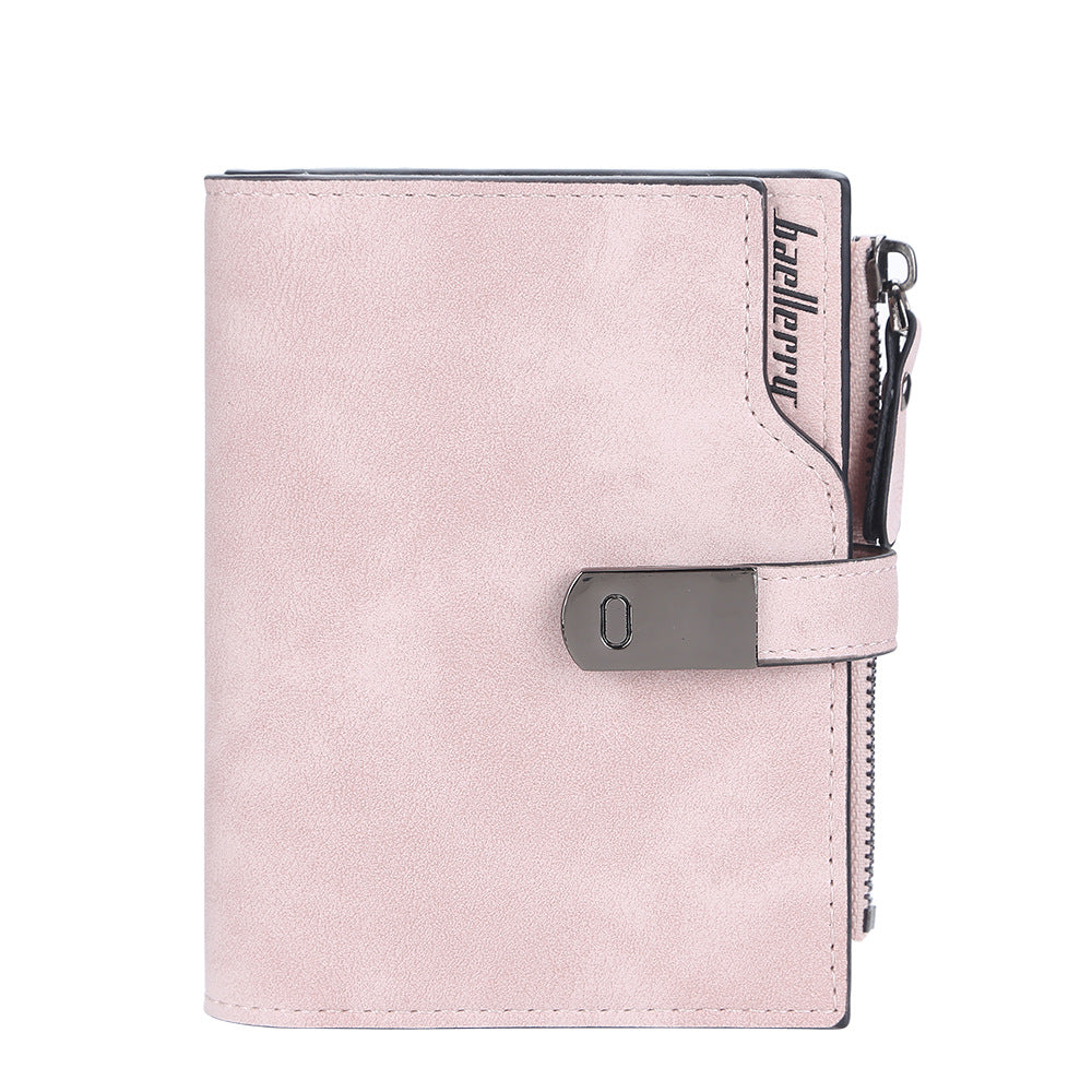 Cool Slouchy Fashion Zipper Short Folding Ladies Wallets