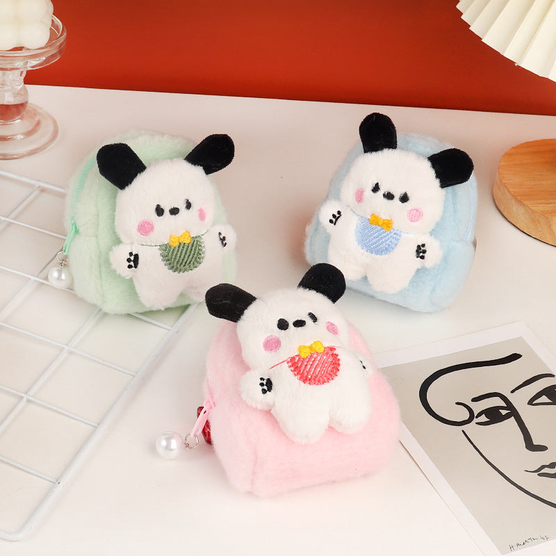 Cute Dog Three-dimensional Earphone Claw Machine Purses