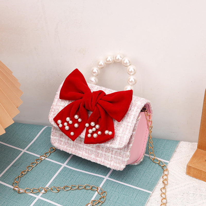 Children's Cute Small Woolen Fashionable Princess National Children's Shoulder Bags