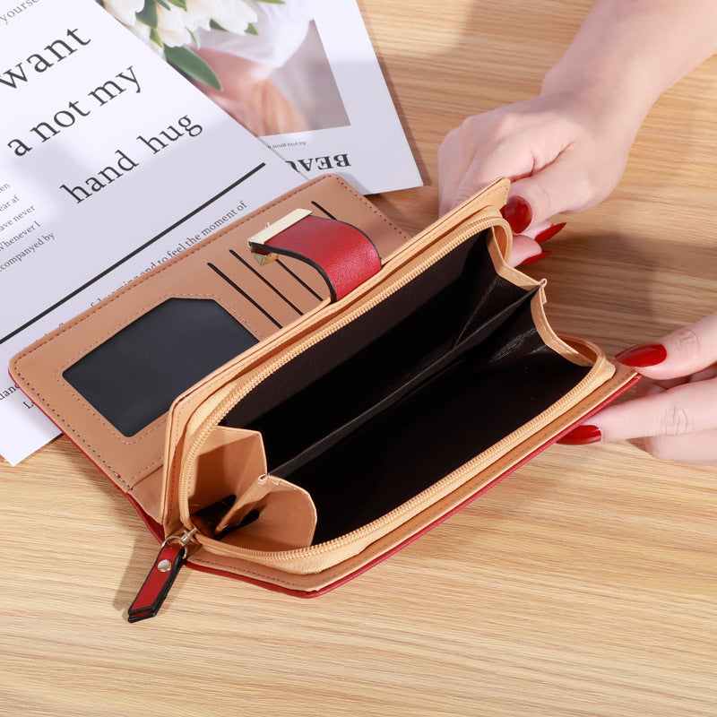 Women's Leaf Billfold Leather Korean Style Two Ladies Wallets