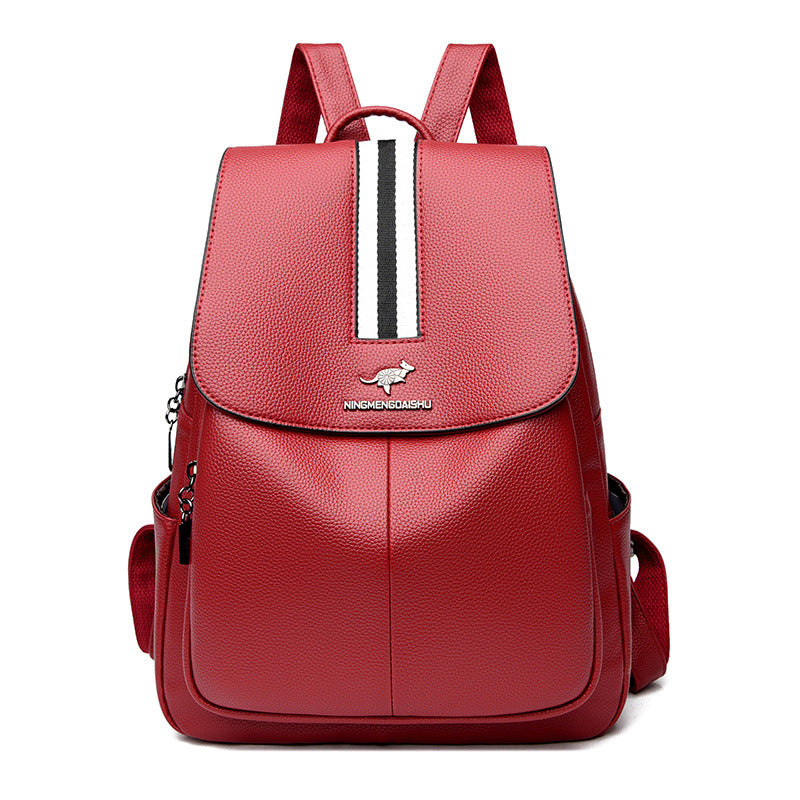 Women's Leather Tactile Feel Spring Fashion Large Backpacks