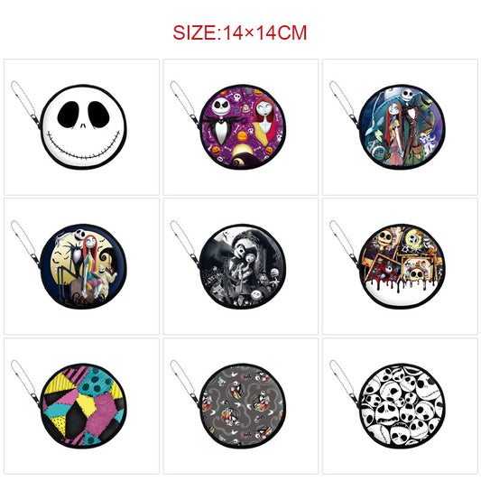 Night Scare Anime Peripheral Leather Round Zipper Earphone Coin Purses