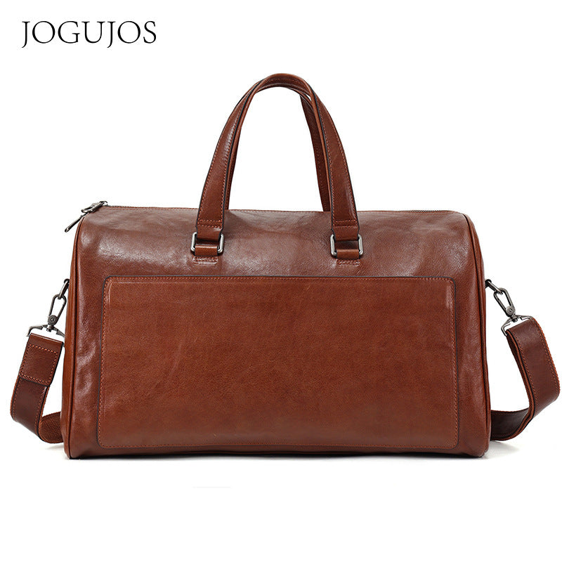 Men's Fashion Large Capacity Genuine Leather Portable Travel Bags