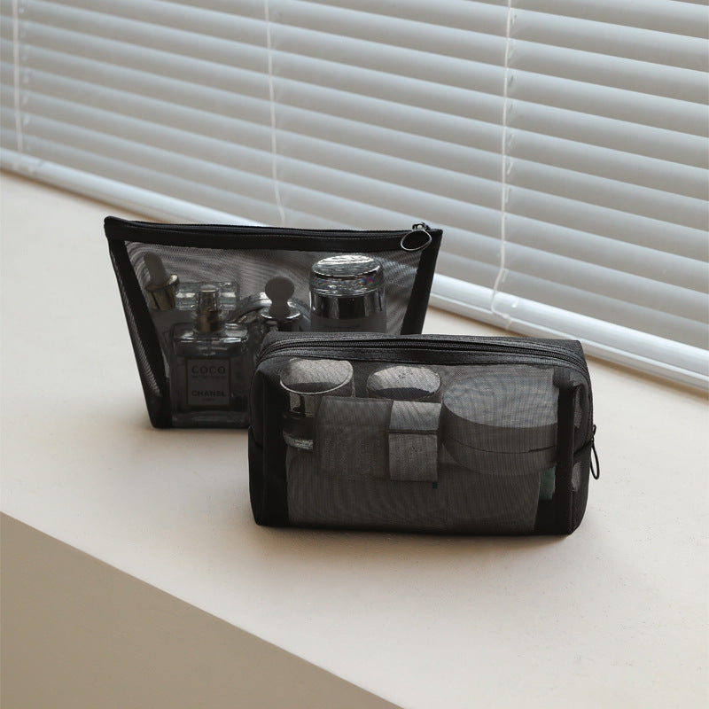 Nylon Mesh Three-piece Toiletry Small Size Hollow Cosmetic Bags