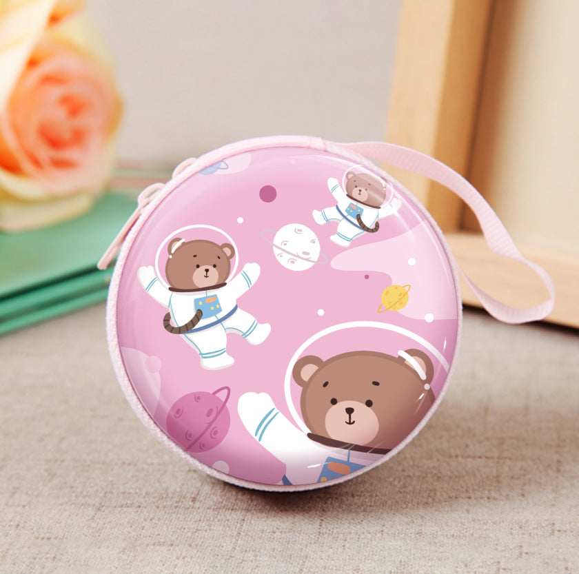 Children's Creative Cute Tinplate Cartoon Change Headset Bags