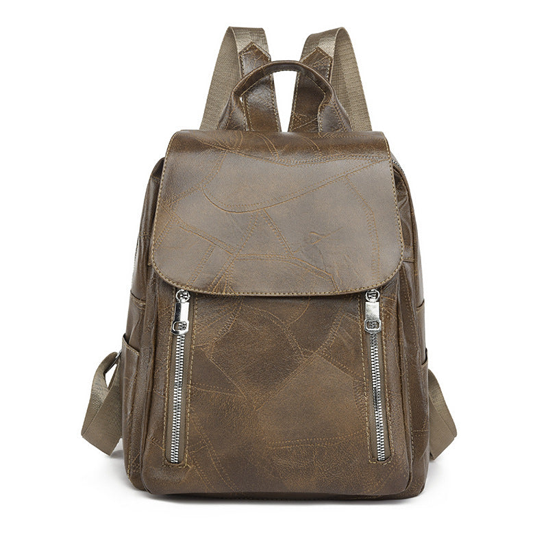 Women's Style Fashion Soft Leather Cover Large Backpacks