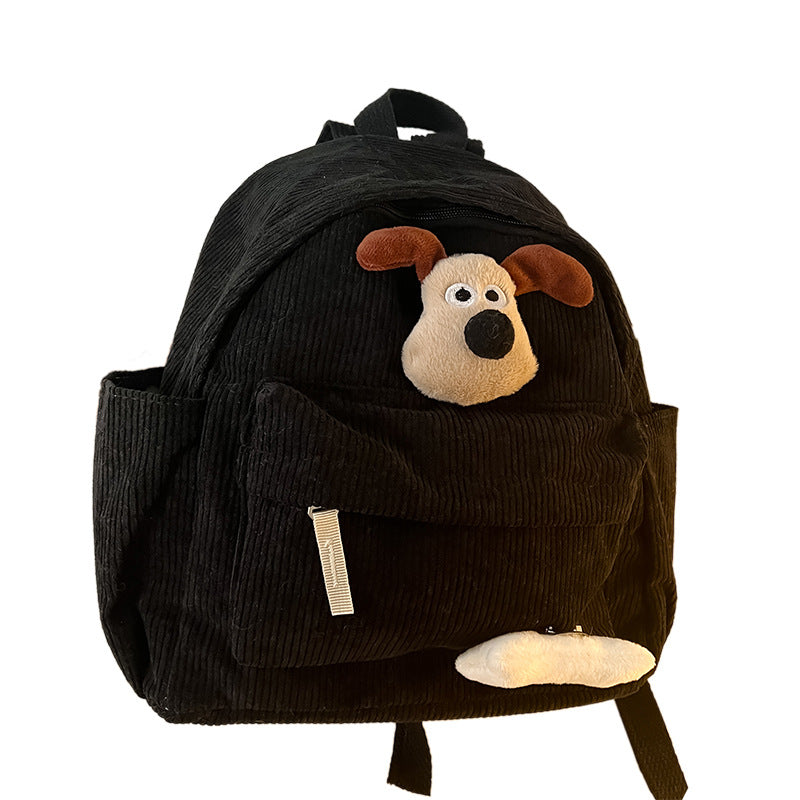 Children's Cartoon Cute Puppy Corduroy Boys Children's Backpacks