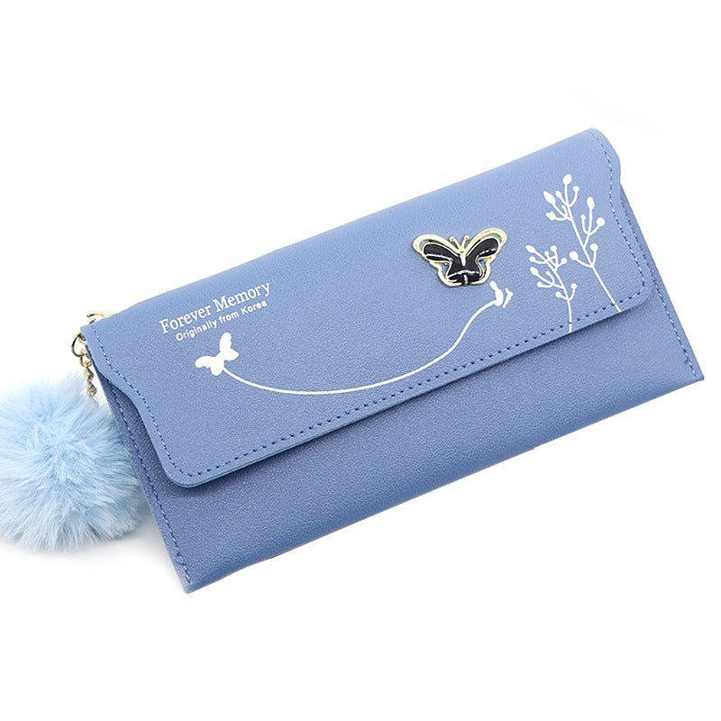 Women's Long Bow Solid Color Clutch Ladies Wallets