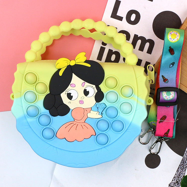 Killer Pioneer Cartoon Color Silicone Portable Double-sided Children's Coin Purse