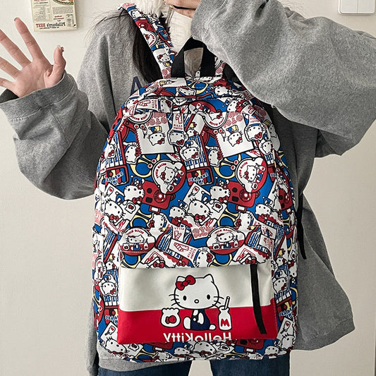 Female Cute Cartoon Printing Junior High Backpacks