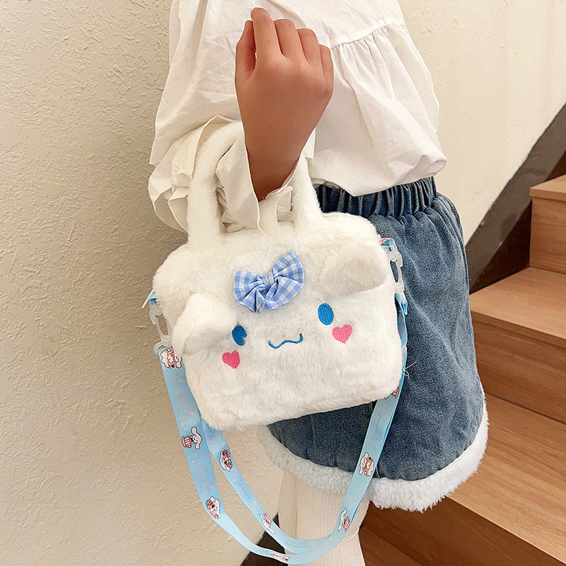 Children's Cute Plush Small Square Cartoon Clow Children's Shoulder Bags