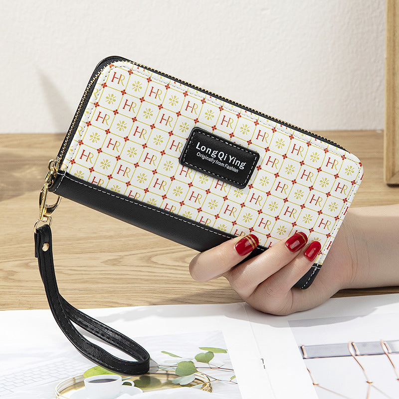 Women's Zip Female Korean Style Stitching Contrast Color Ladies Wallets