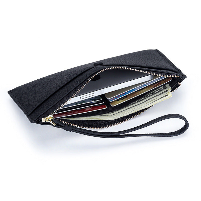 Women's Leather Hand-held Zipper Mobile Large Capacity Ladies Wallets