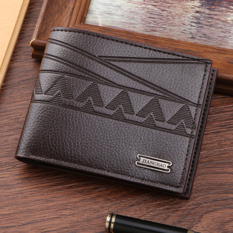 Men's Green Fashion Embossing Horizontal Soft Leather Men's Wallets