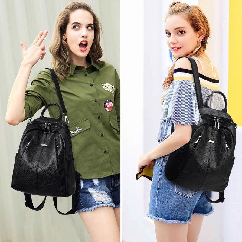 Women's Fashionable Korean Style Versatile Fashion Soft Backpacks