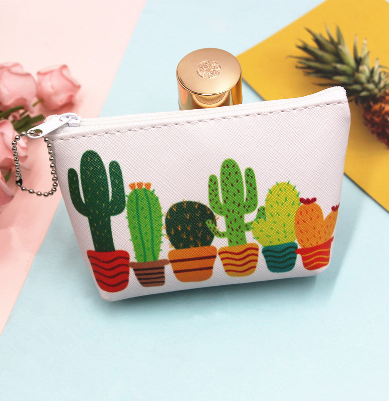 Pochettes de rangement de Cactus pour femmes, pochettes créatives de mode de dessin animé, porte-monnaie