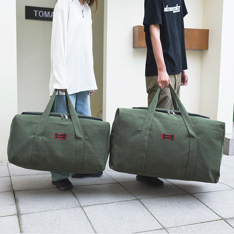 Women's & Men's & Large Portable Thickened Canvas Home Moving Travel Bags