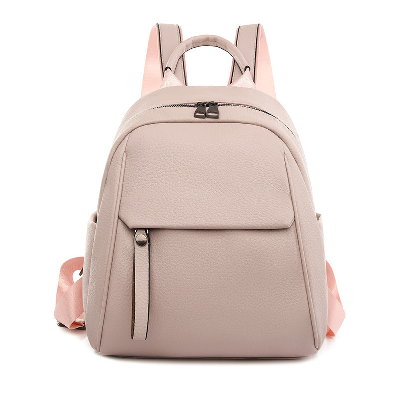 Women's Korean Soft Leather Fashion Artistic Small Backpacks