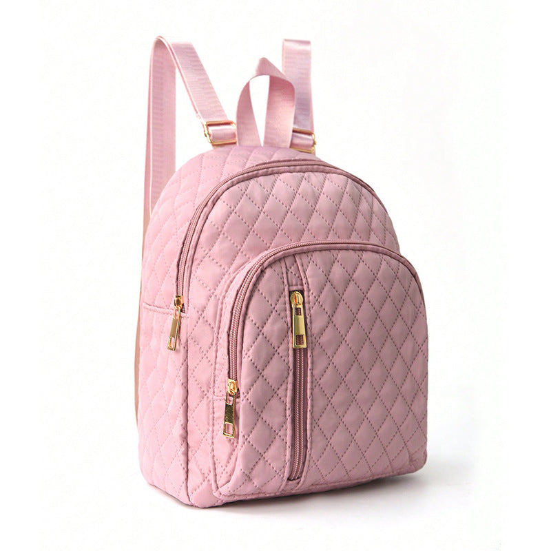 Minimalist Fashion Basic Commuter Quilted Solid Backpacks