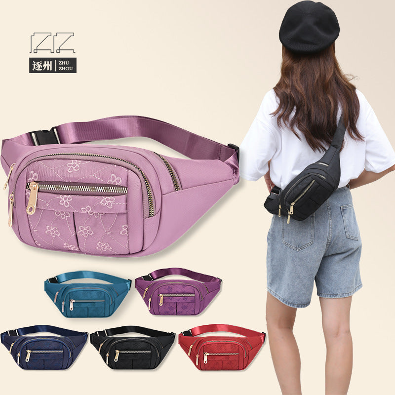 Sacs de taille en nylon de couleur unie pour femmes, pochette de course simple