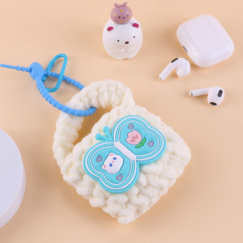 Knitted Earphone Sleeves Apple Protective Female Coin Purses