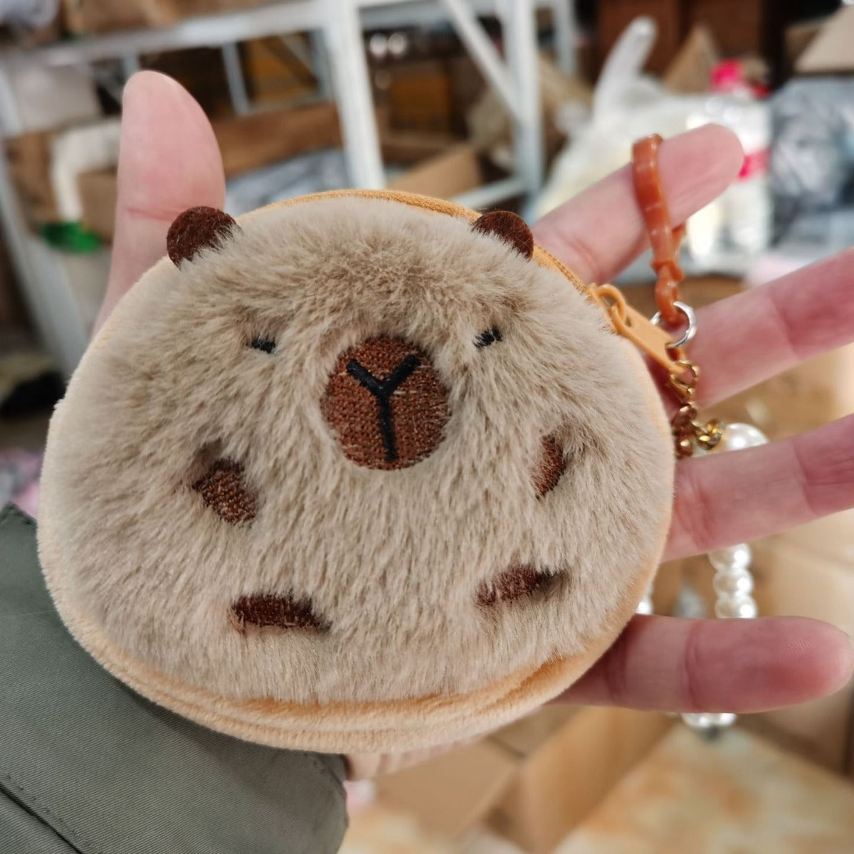 Mini Little Beaver Ruby Pendant Cartoon Plush Coin Purses