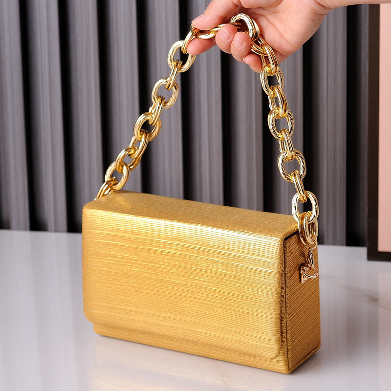 Women's Small Square Featured Chain High-grade Simple Evening Bags