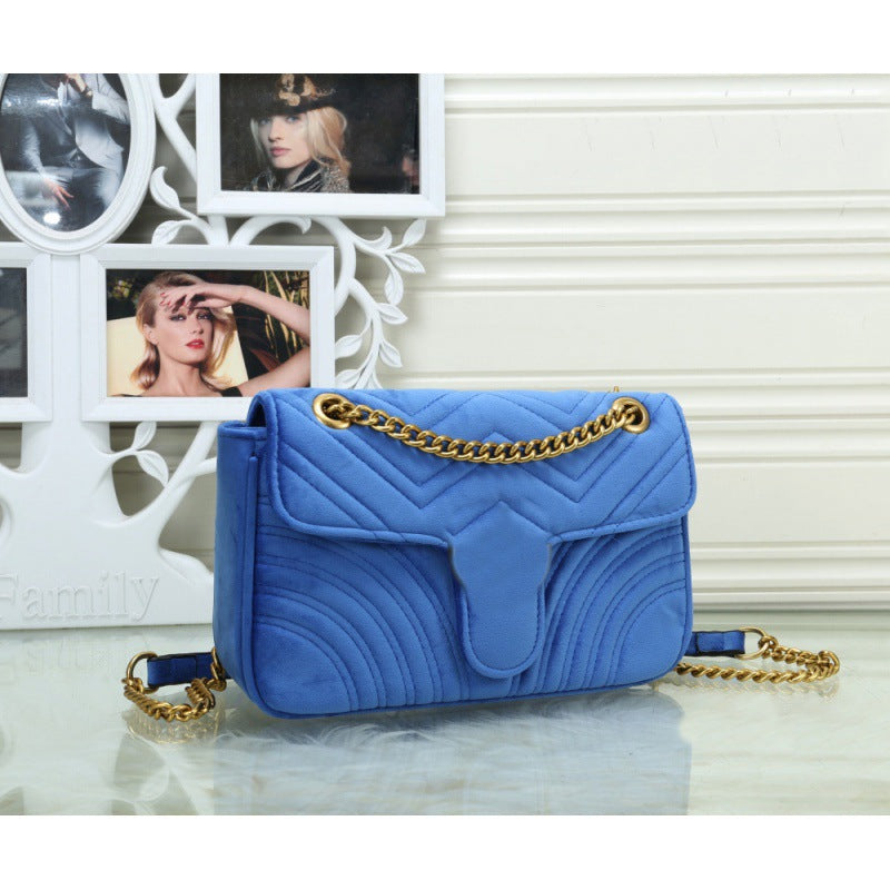 Women's Plush Macaron Trend Chain Fashionable Multi Shoulder Bags