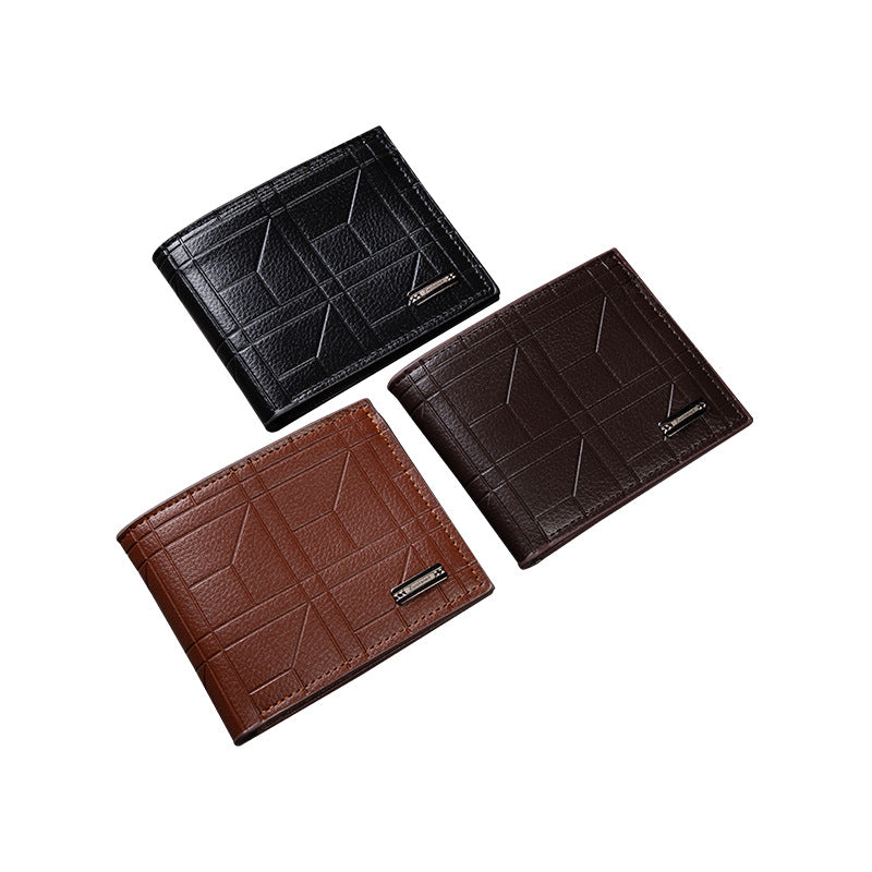 Men's Business Short Retro Portable Two-fold Men's Wallets