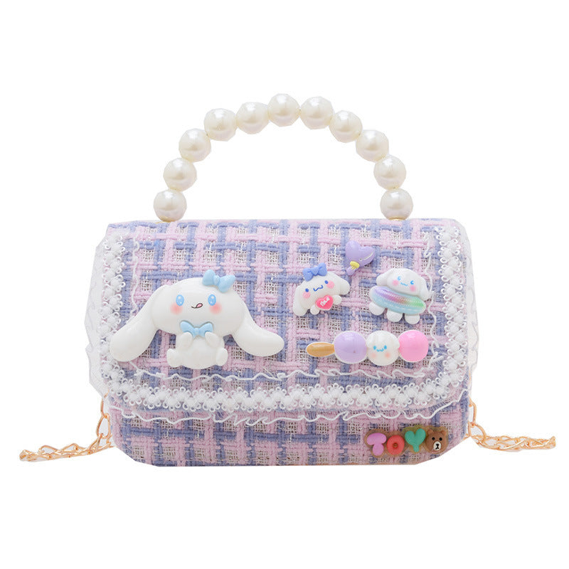 Sac à bandoulière en perles pour enfants, fourre-tout à la mode avec chaîne Simple