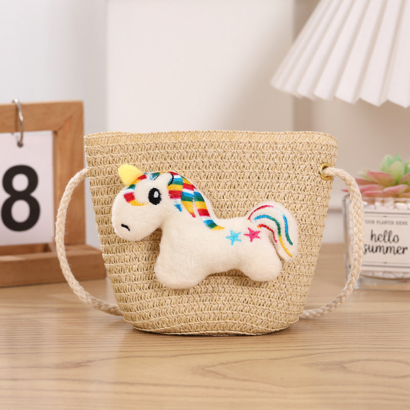 Children's Straw Woven Change Packet Cartoon Cute Children's Coin Purse