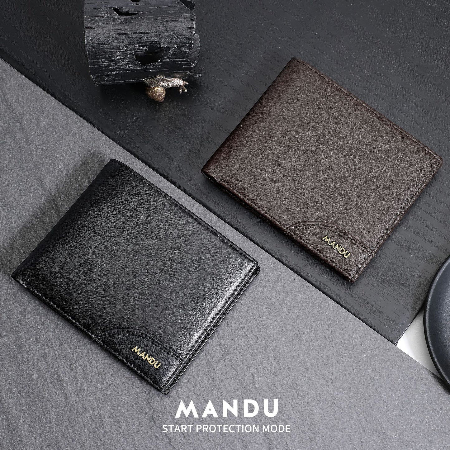 Leather For Man Short Magnetic Integrated Men's Wallets