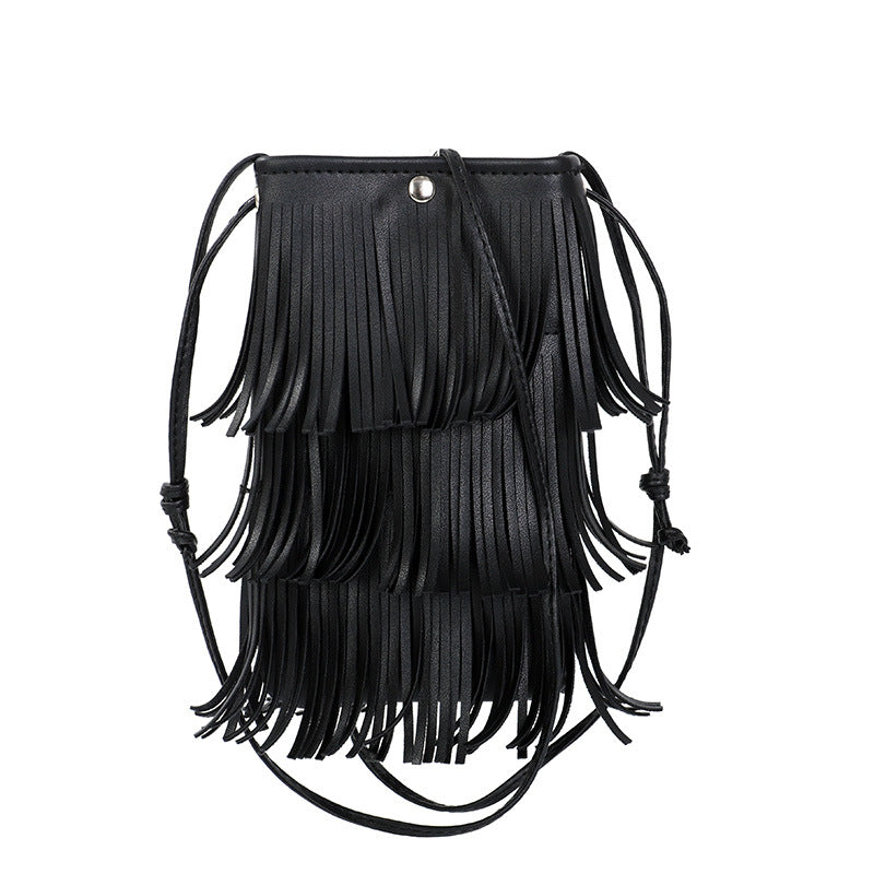 Women's Trendy Mobile Thin Tassel Soft Small Phone Bags