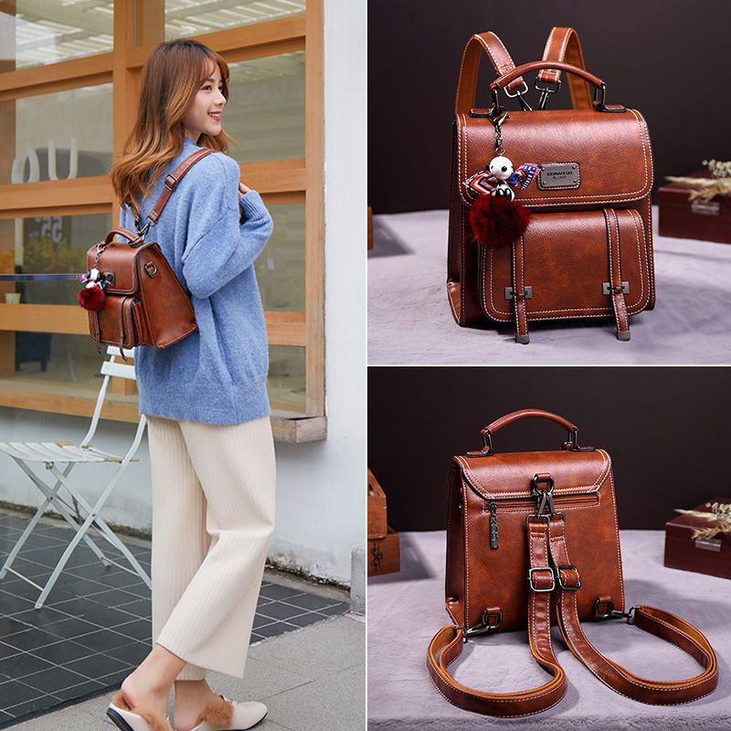 Women's Genuine Leather Retro Style Multipurpose Fashion Backpacks