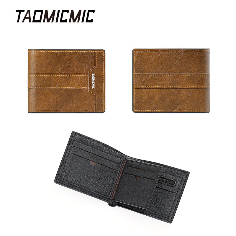 Men's Fashion Business Trends Double-sided Short Stitching Men's Wallets