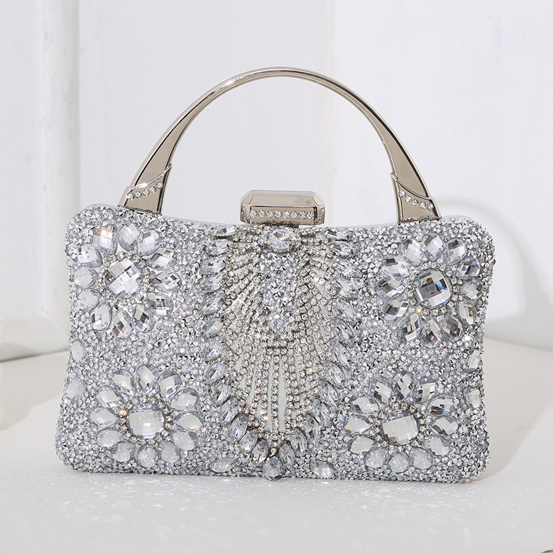 Women's Metal Portable Dinner Diamond Studded Hand Evening Bags