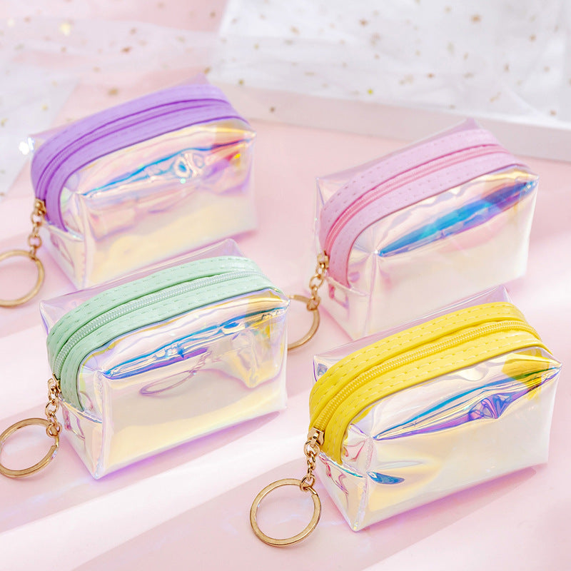 Innovative Comfortable Heart Transparent Laser Mini Coin Purses