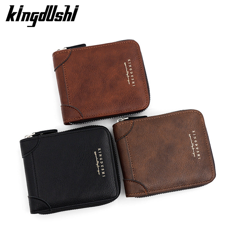 Men's Fashion Corner Protector Short Scarf Zipper Men's Wallets