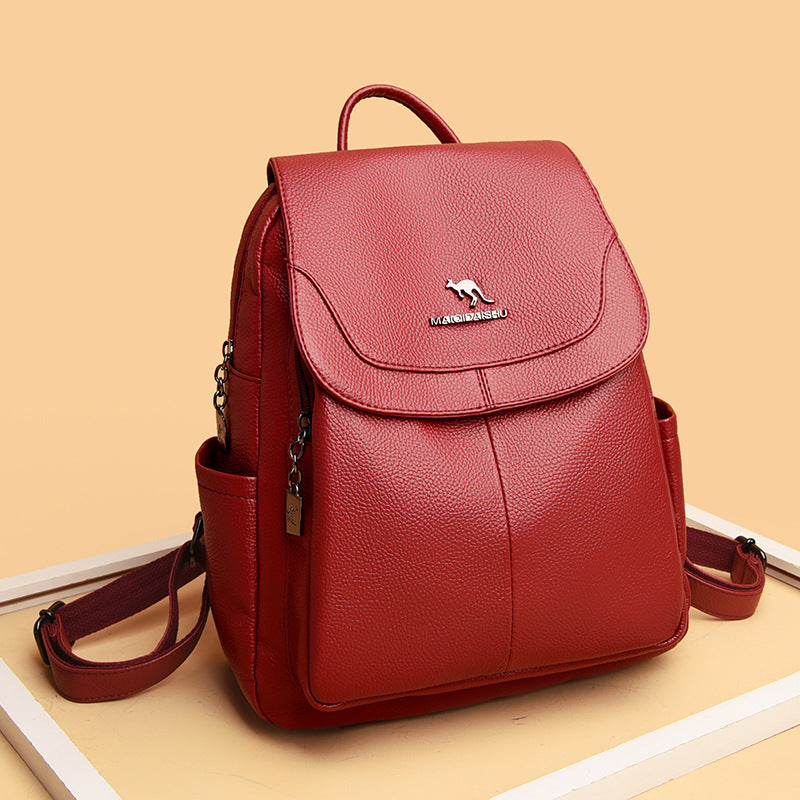 Women's Soft Leather Fashion Authentic Tactile Feel Backpacks