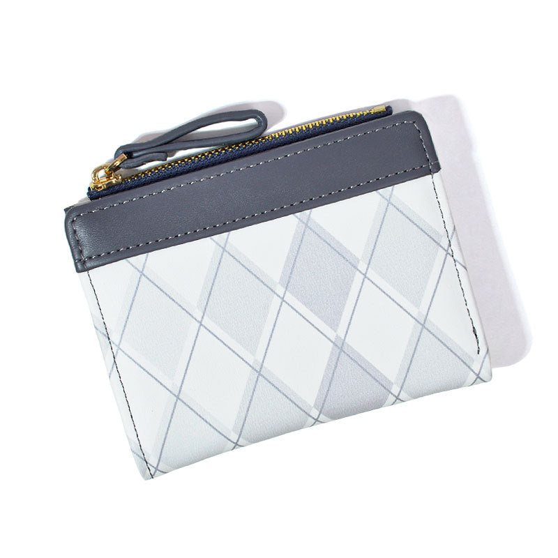 Plaid Contrast Color Minimalist Female Dopamine Card Holder