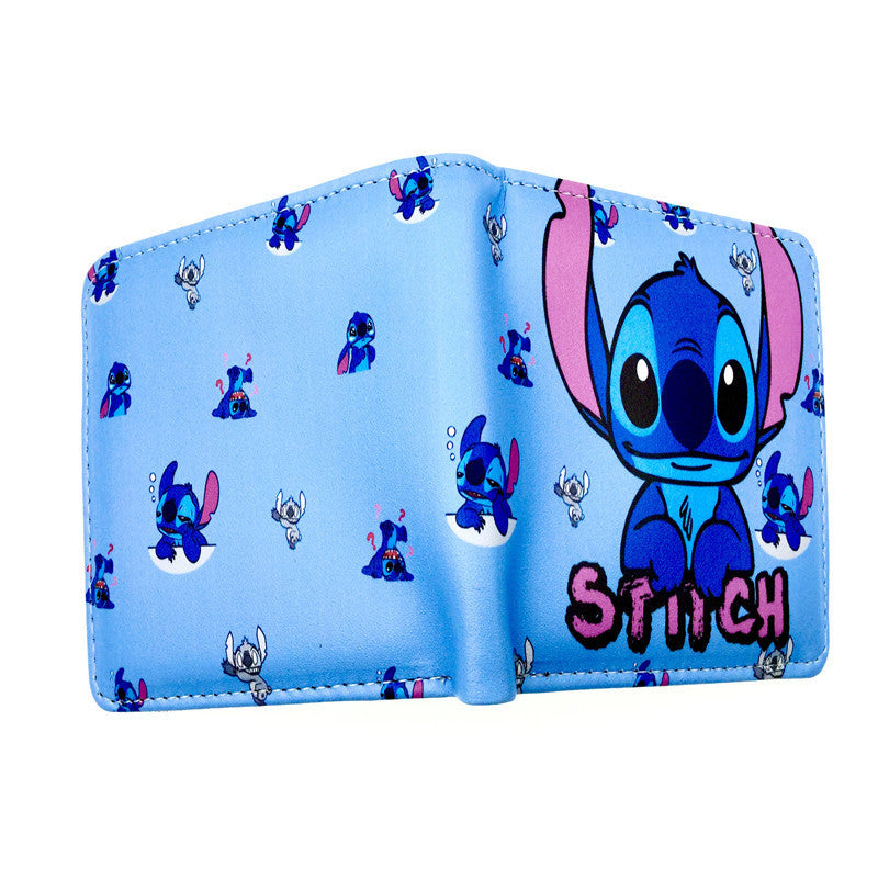 Cute Cartoon Stitch Short Anime Blue Long Coin Purses