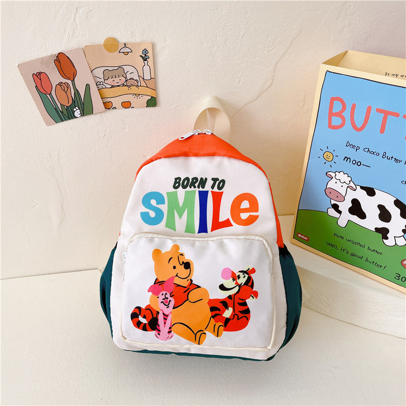 Children's Fashion Trend Cartoon Pattern Contrast Color Children's Backpacks