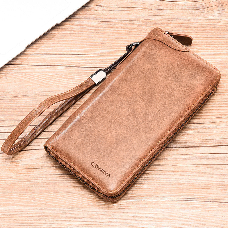 Men's Long Zip Simple Business Multifunctional Mobile Men's Wallets