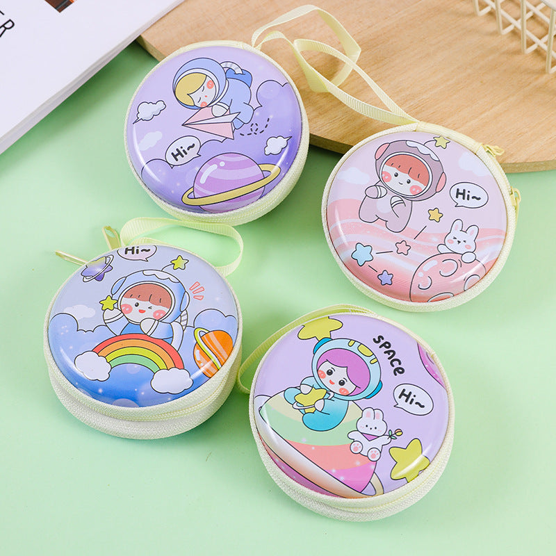 Children's Creative Cute Tinplate Cartoon Change Headset Bags