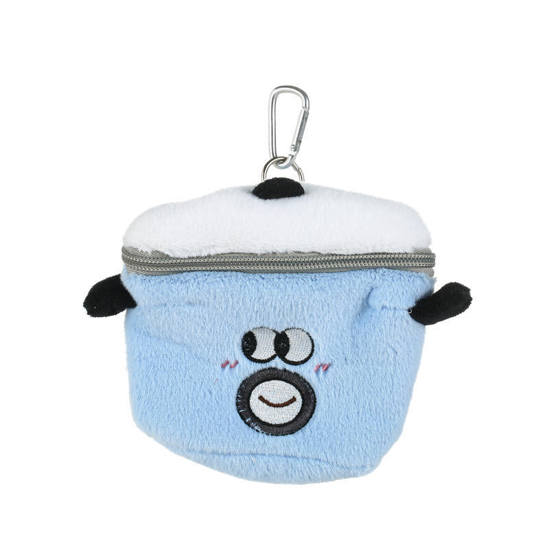 Série de tasses de théière, porte-monnaie de rangement créatif en peluche avec Expression drôle