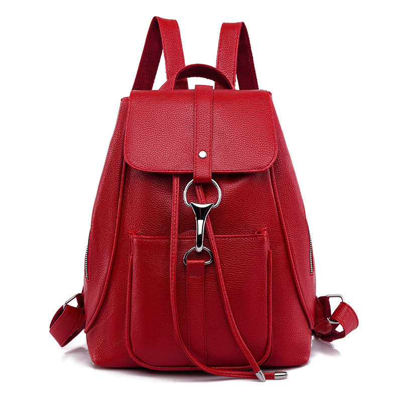 Textured Korean Fashion Female Versatile Large Backpacks