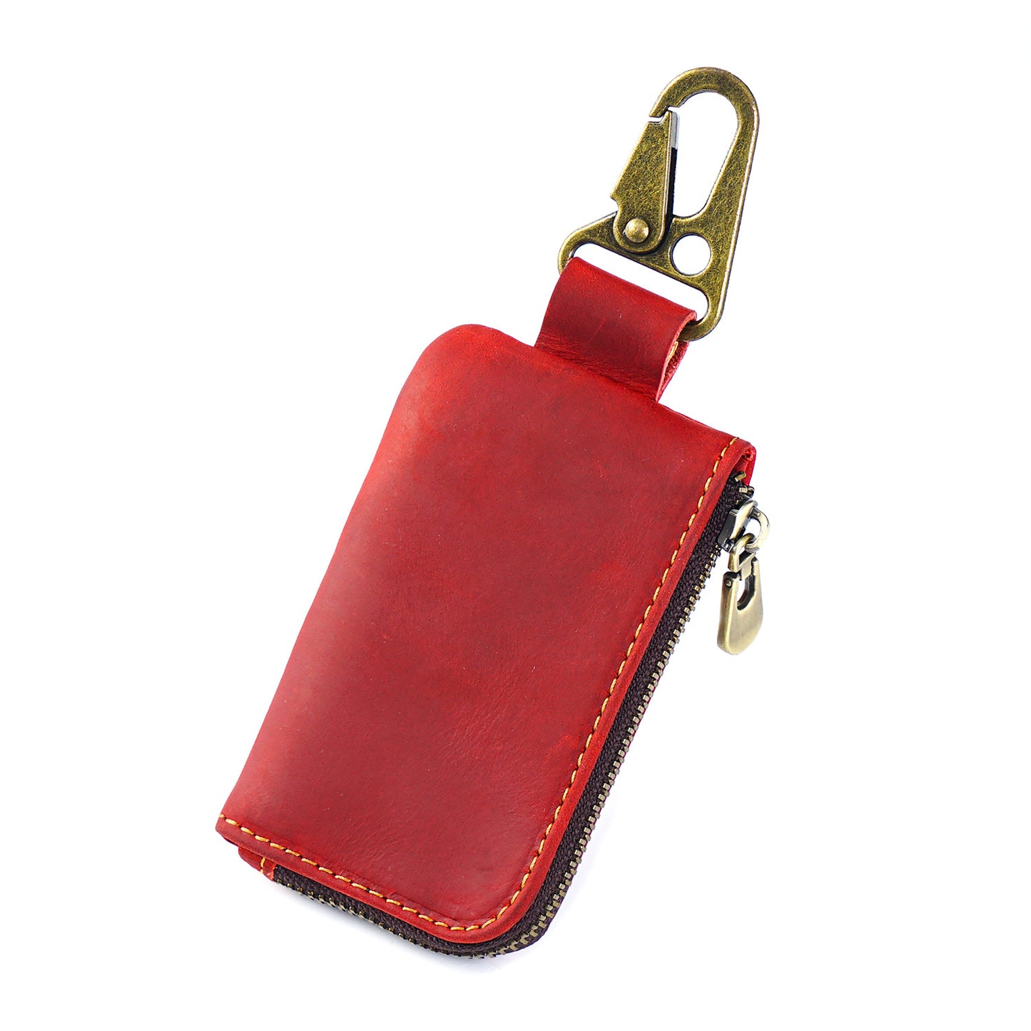 Cowhide Mini Portable Zipper Storage Headset Key Bags